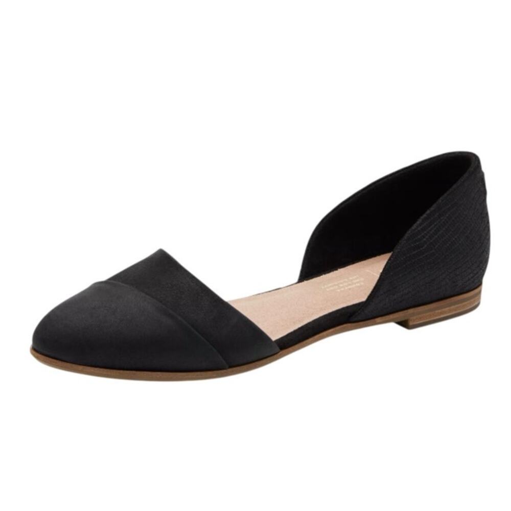 TOMS Womens Jutti D'Orsay Flats Size 9 EU 40 Black Suede NWOB